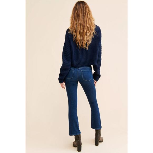 PAIGE Shelby Crop Flare Jeans Blue Dark Wash Mid Rise Stretch Denim Womens 30 - Picture 10 of 10